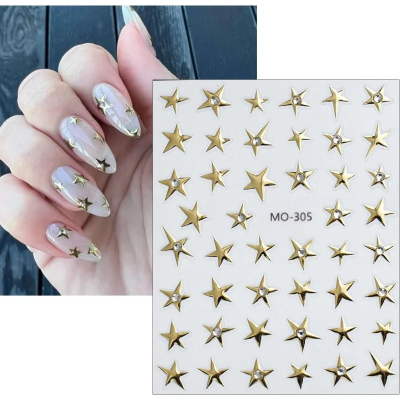 Sparkling Star Nail Art Stickers Pentagram Suitable for Female and Decoration 250605