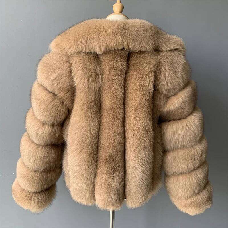 HJQJLJLS 2021 Winter Mink Fuzzy Women Faux Fox Coat Thick Warm Lapel Long Sleeve White Black Fluffy Fur Jacket