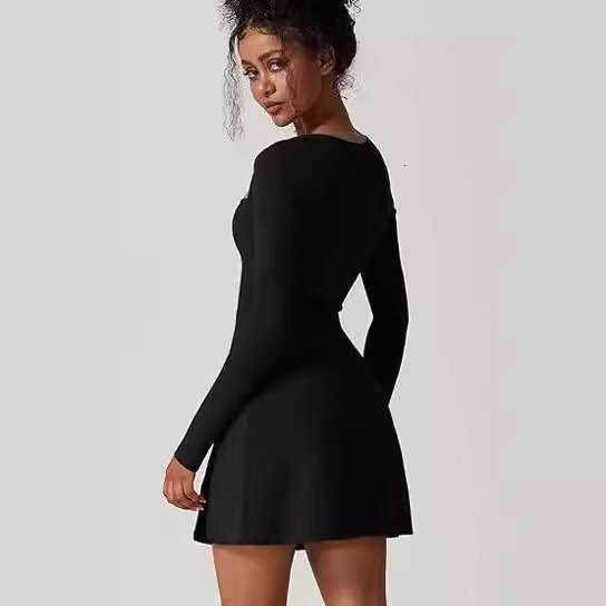 Long Sleeve Dress For Women, Autumn Spicy Girl Square Neck Slim Dress, Elegant Socialite Style Clothing B5