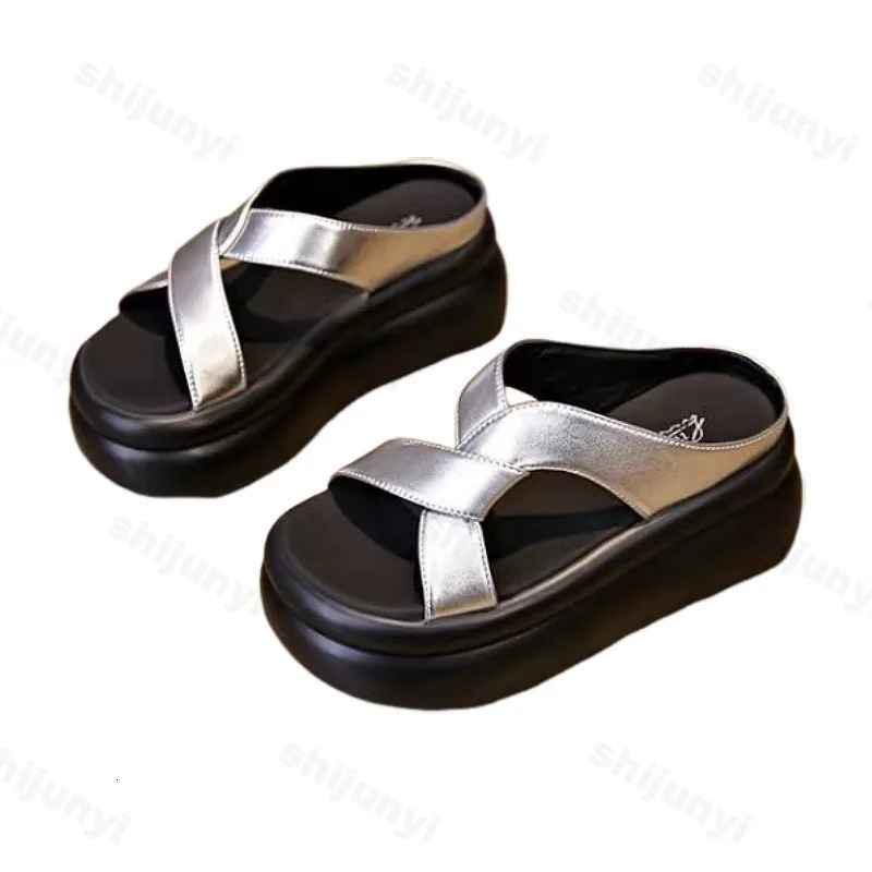 Womens Beach Sandals Thick Bottom Soft Sole Dress Fashionable Summer Platform Outdoor Slippers Womens Sandals 250609