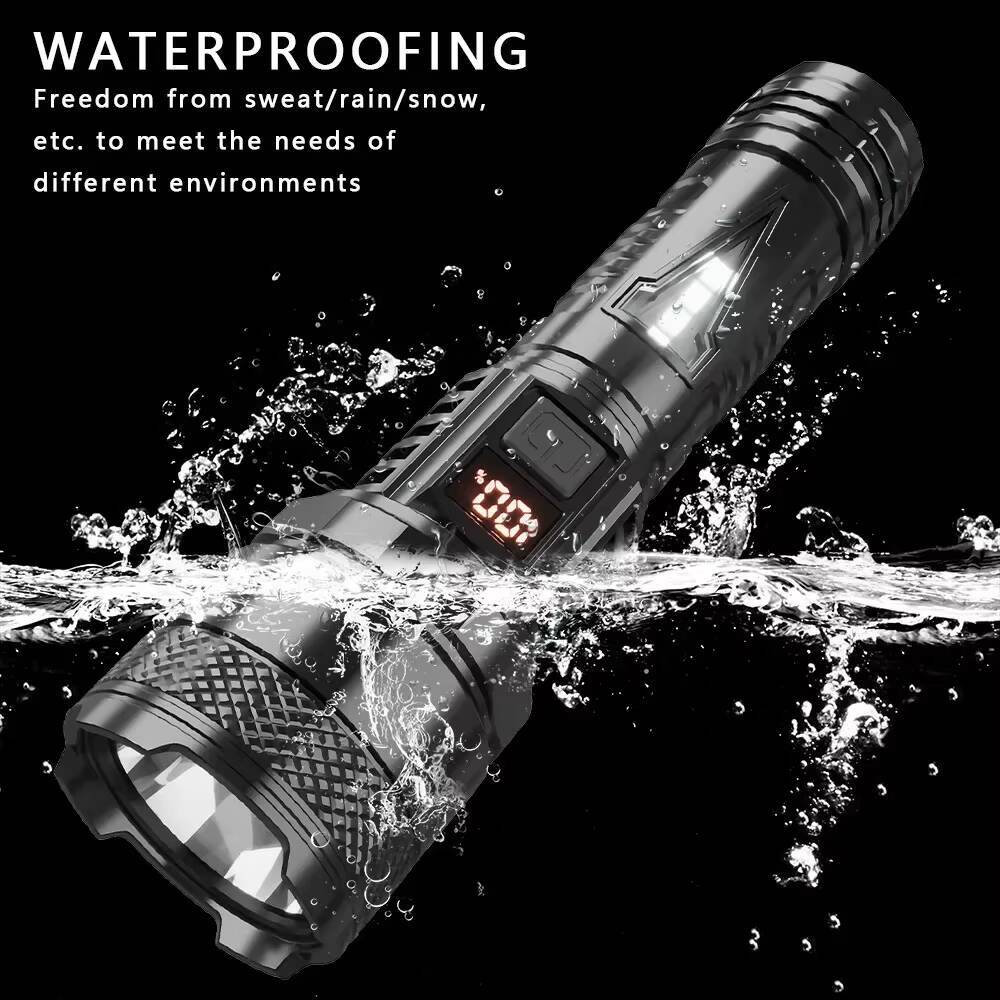 1500W Super Portable Rechargeable Lamp Built-in BatteryWaterproof High Power Led Flashlight White Laser Outdoor Torch Light tues