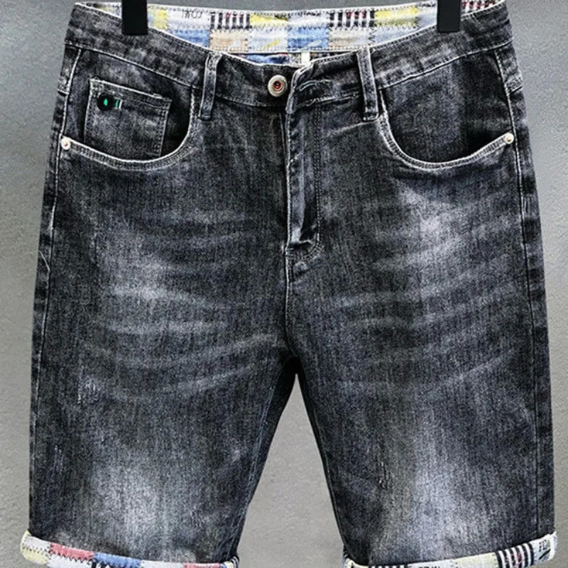 Short Jeans Pants for Men Baggy Jorts Y2k Thin Streetwear Stretch Korean Fashion Man Denim Shorts Original Cowboy Retro 250611