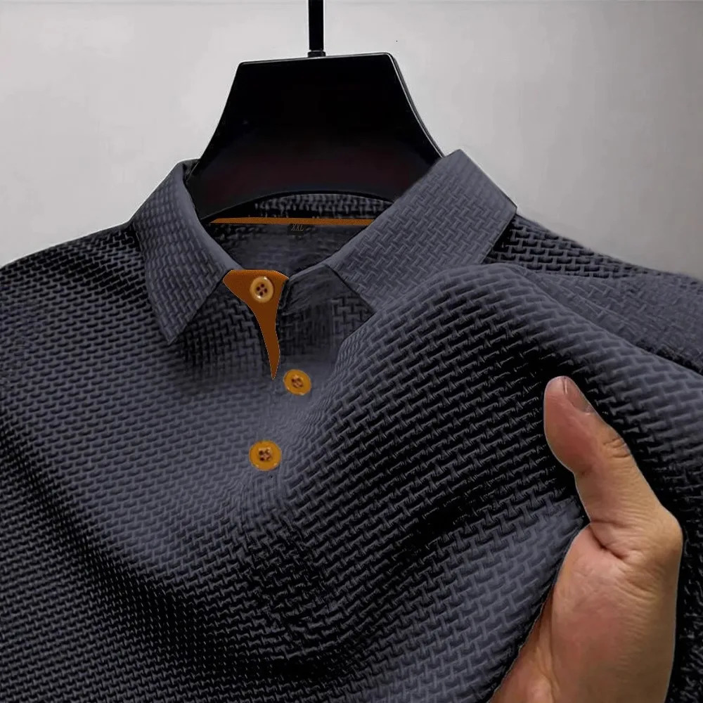 High Quality Summer Trendy Casaul Short Sleeved Tshirt Polo Collar Men Tee 250610
