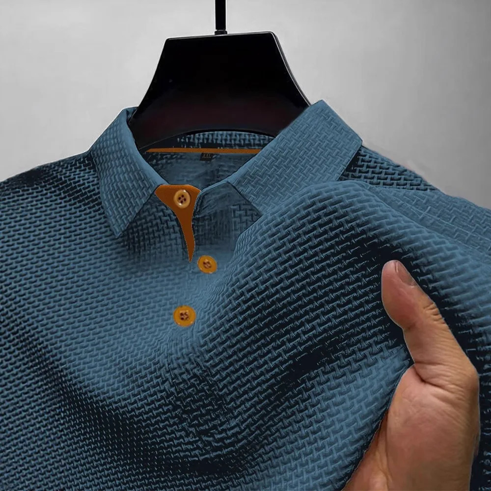 High Quality Summer Trendy Casaul Short Sleeved Tshirt Polo Collar Men Tee 250610