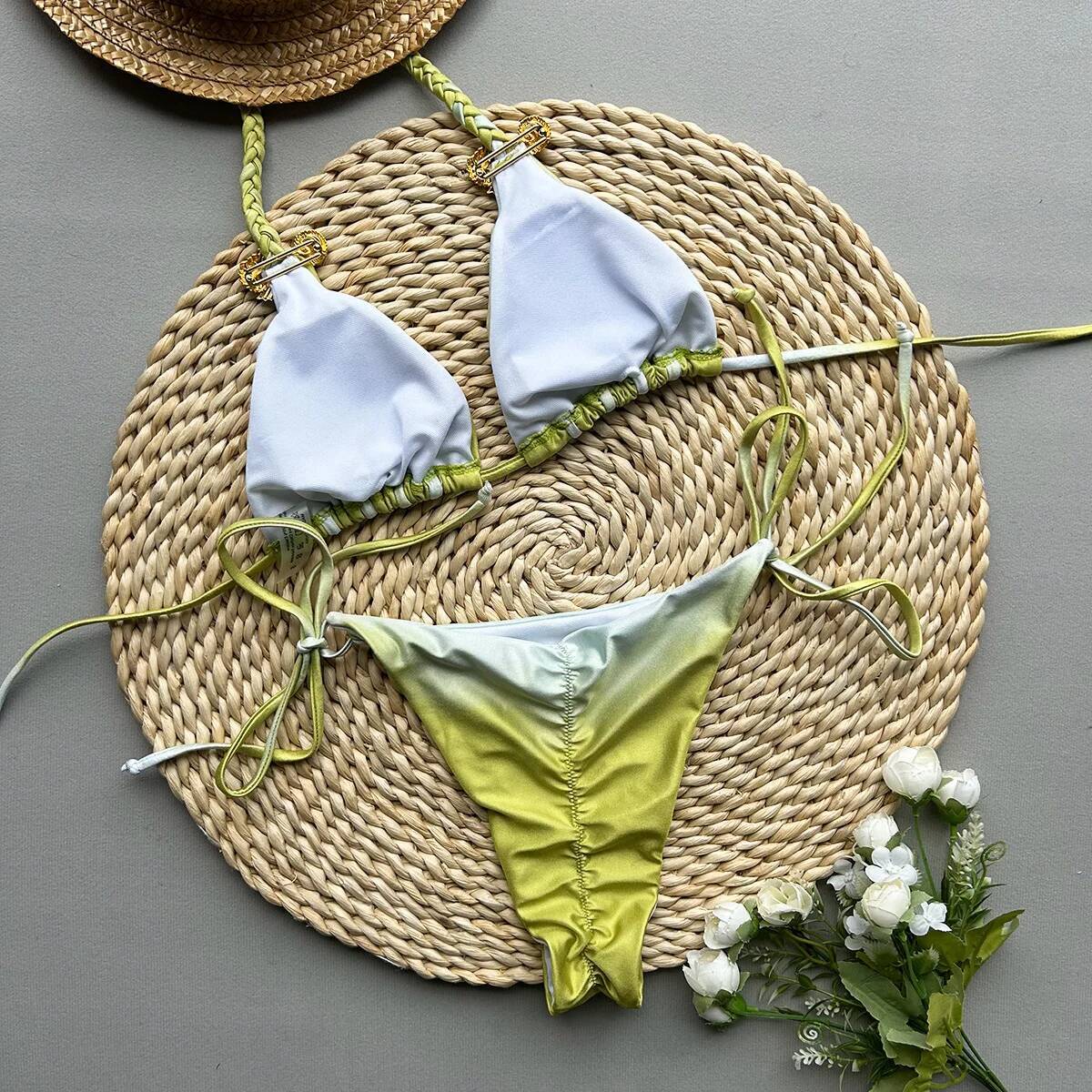 2025 New Bikini Sexy Tie Dye Split swimwear for woman Swimwear Women