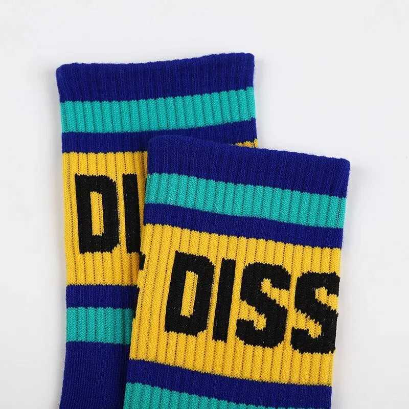 5 Pairs/Set Unisex Socks Multicolor Letter Diss Pattern Mid Tube Socks Suitable For All Seasons For Daily Sports Z250610