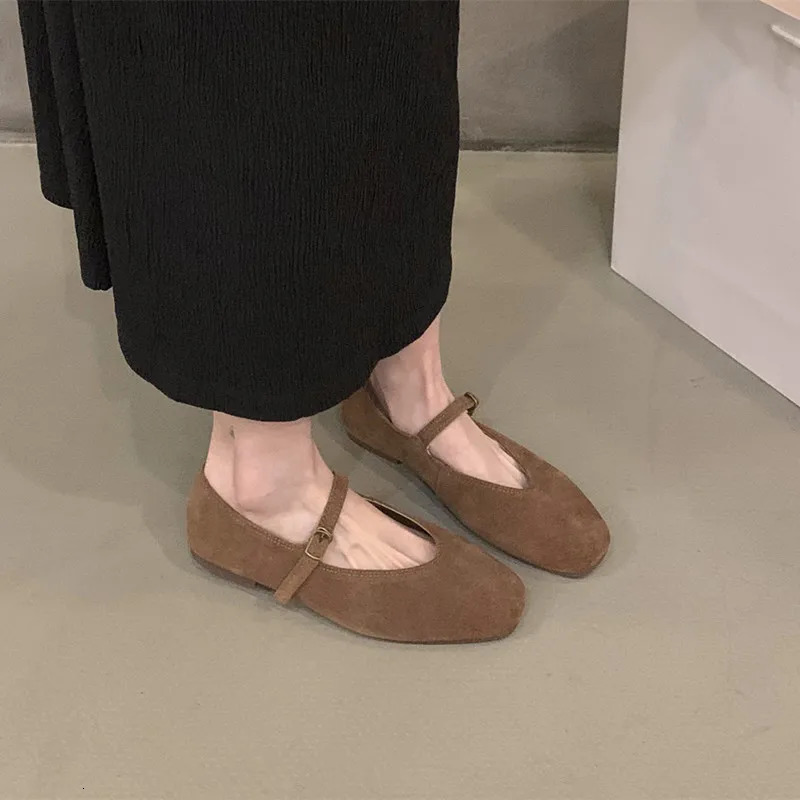 Bailamos Spring Women Flats Round Toe Shallow Slip On Ladies Casual Ballet Shoes Soft Leather Elegant Dress Shoes 250609