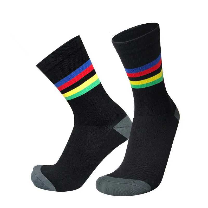 New Cycling Socks Letter Sports Socks Breathable Compression Outdoor Pro Competition Bike Socks Men Calcetines Ciclismo Z250610