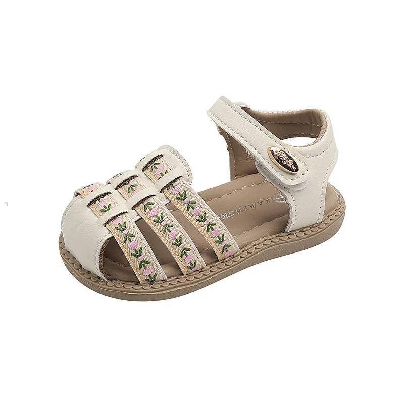 Baby Girl Sandals Summer Infant Outwear Beach Shoes For Girl Princess Sandals Soft PU Leather Close-toed Sandals 250611