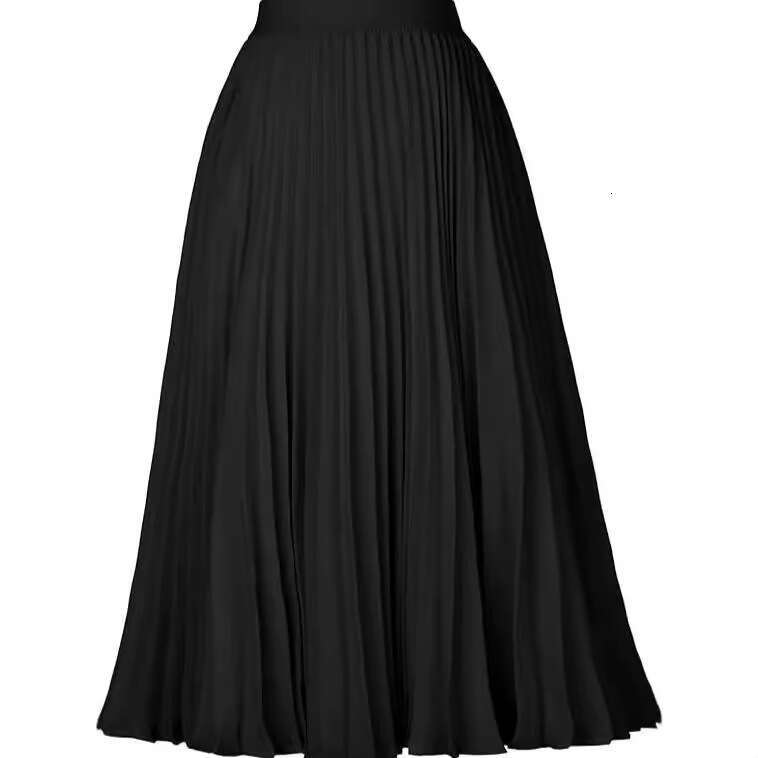 New Style Midi Pleated Elastic Waist Slim Fit Loose Skirt B5