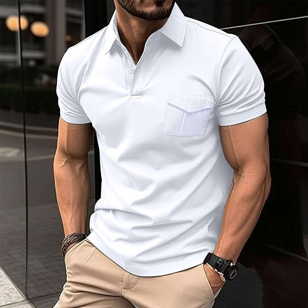 Autumn New With Pocket Men's Sports Polo Shirt B5