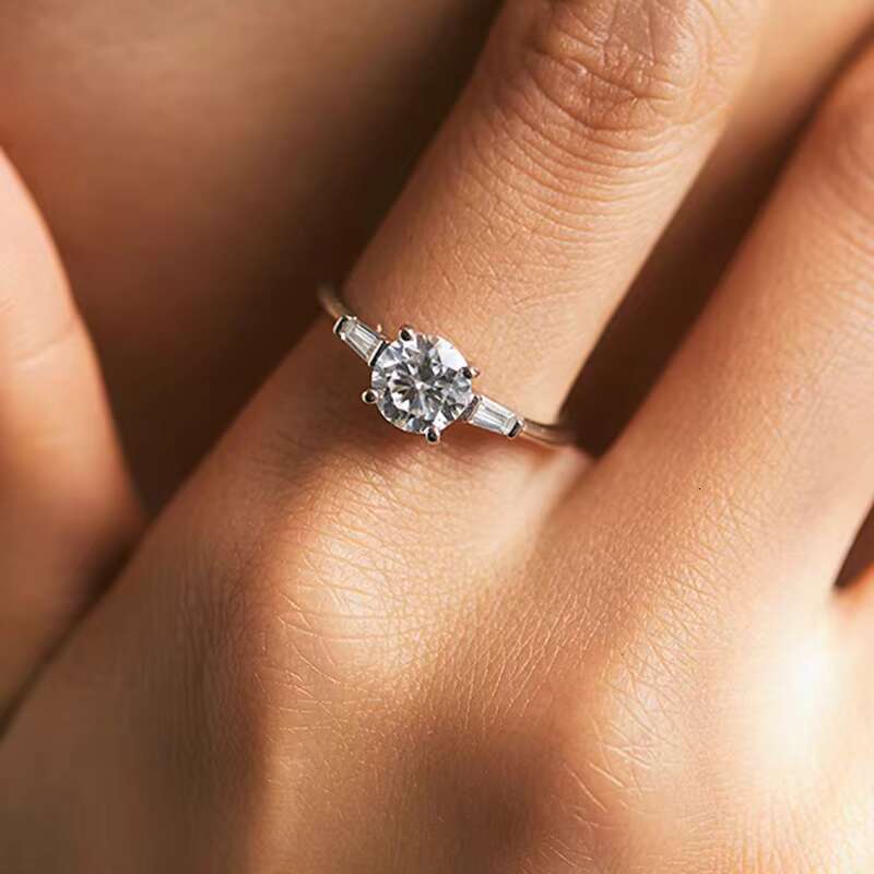 14k 18k Gold Round Engagement Ring Lab Grown Diamond Ring Promise Solitaire Diamond Ring