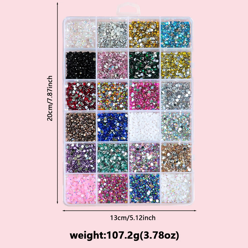 1Box 3D Colorful Round Nail Art s Flatback Galss Diamond Gems Jewelry Nails Charms DIY Makeup Manicure Accessories 1 250606