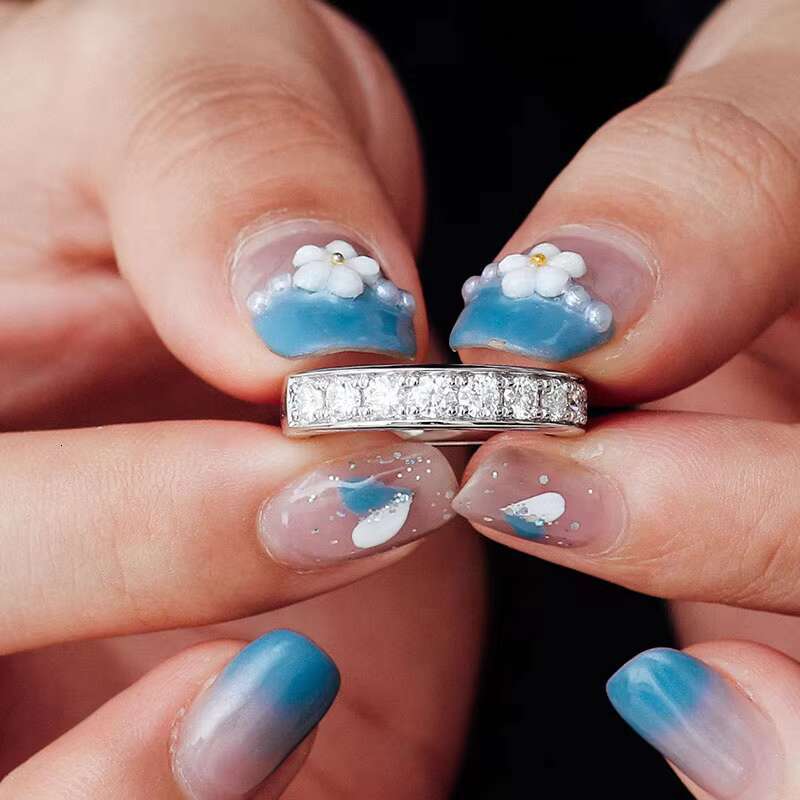 Fine Jewelry 925 Sterling Silver Moissanite Rings Jewelry Wholesale 3mm VVS Diamonds Wedding Band Ring