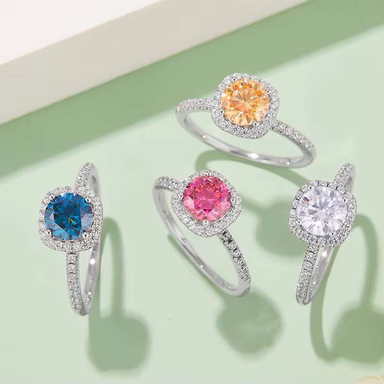 Hot Sale Jewelry 925 Sterling Silver Brilliant Cut 1ct Color Moissanite Diamond Ring for Women