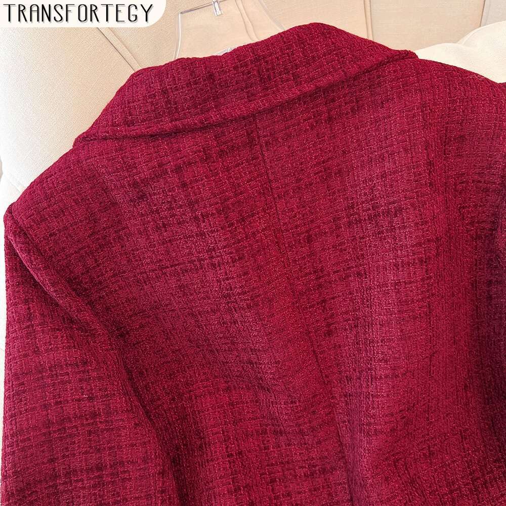 Plus Winter Casual Thickened Warm Red Commuter Top 2024 New Women's Clothing Clip Cotton Short Coat Large Size
