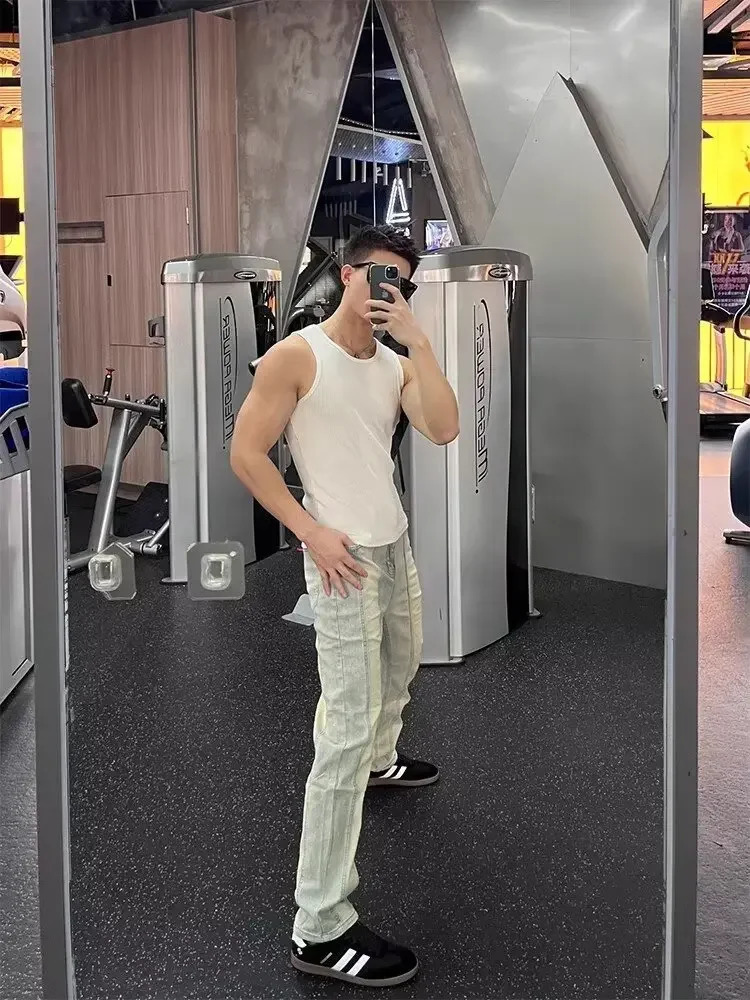 Man Pants Jeans Men Clothing Rhinestones Korean Clothes Denim Shorts Reviews Many Mens Y2k Baggy 250610