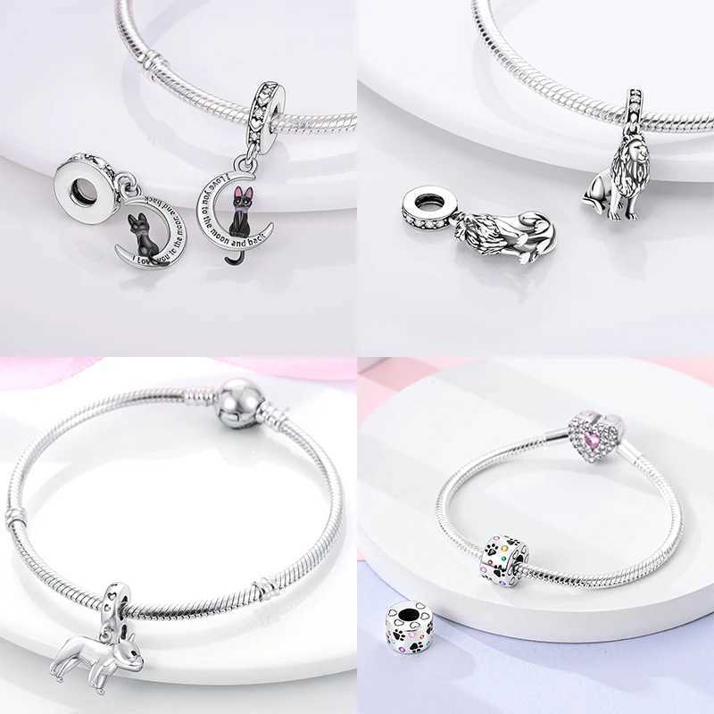 Animals Series Original Charms Beads 925 Silver Dog Cat Pets Fit Bracelet DIY Lovely Pendants For Women Fashion Jewelry XJ250611