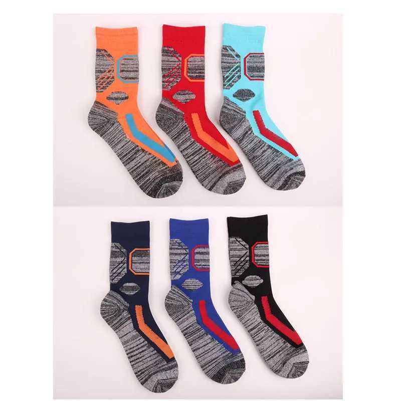Winter Thermal Men Ski Socks Cotton Spandex Sports Snowboard Running Hiking Socks Wearable Thermosocks cycling socks Z250610