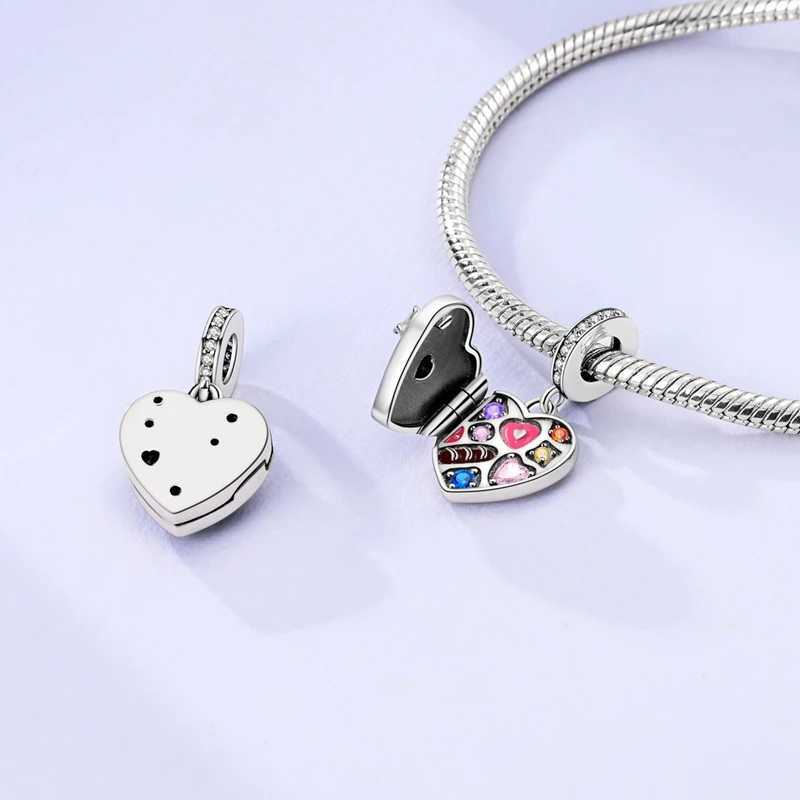 Romantic Heart Full of Hearts Dangle Charm Sparkling Rose in Bloom Beads For 925 Sterling Silver Valentines Day Necklace GiftXJ250611