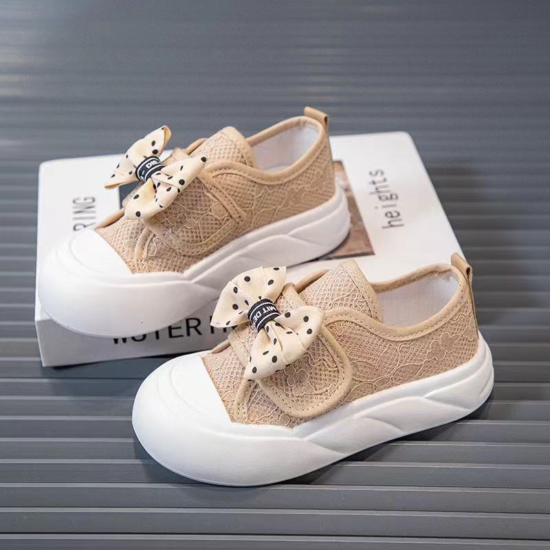 Ddmyshoesvip Children S children's shoes Canvas Girls Bowknot Spring New Style Toddler Soft Sole Casual Baby Shoes