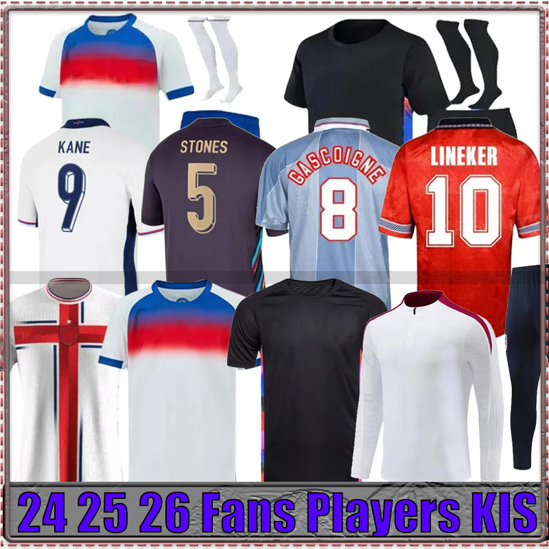 2025 26 England Soccer Jersey BELLINGHAM Retro football shirt RASHFORD KANE SAKA RICE FODEN National Team Home White Away Men Kid Women Men Kids Kit Shirt