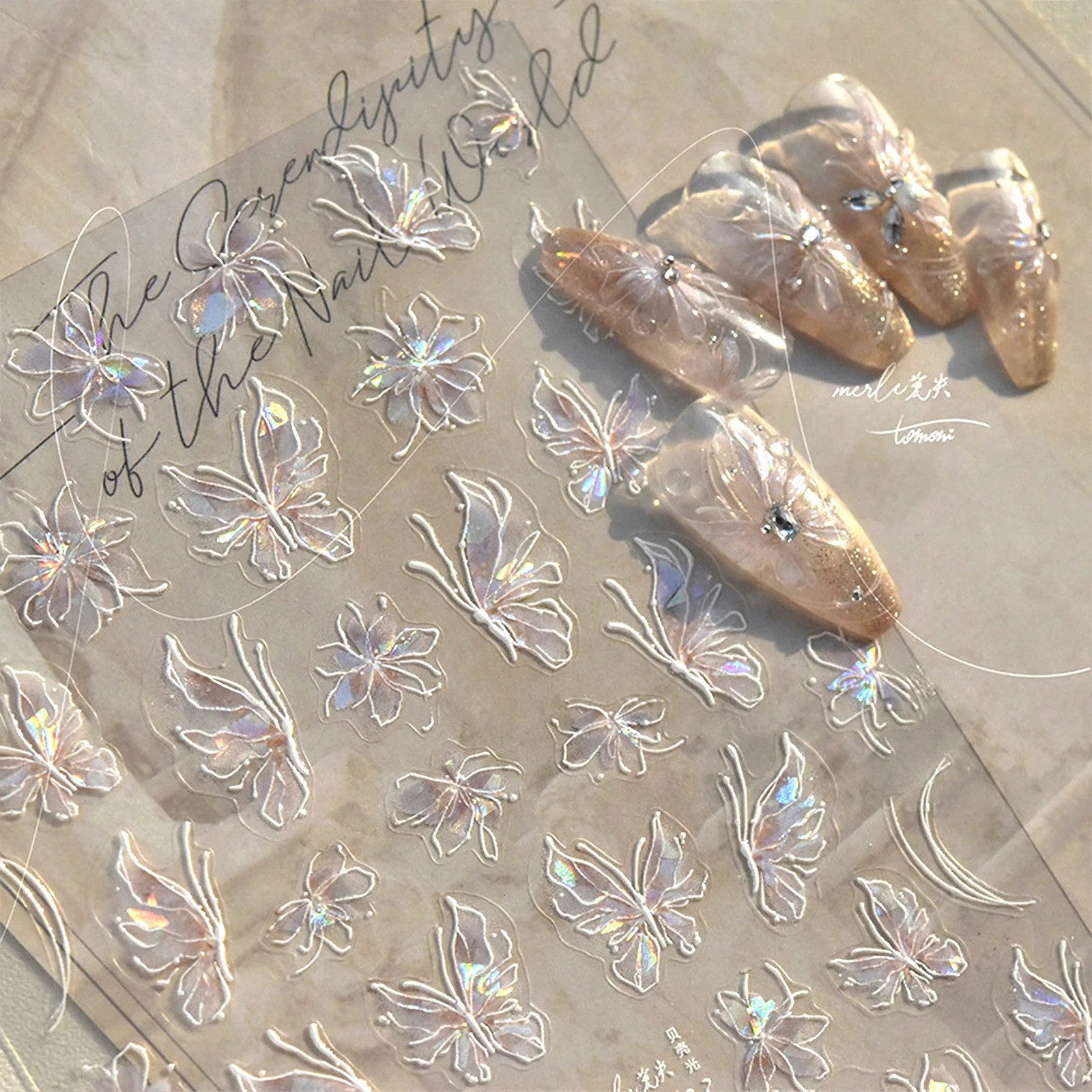 DIY Nail Stickers Fairy Butterfly Art Tips Selfadhesive n Decals for women manicure accessories 250605