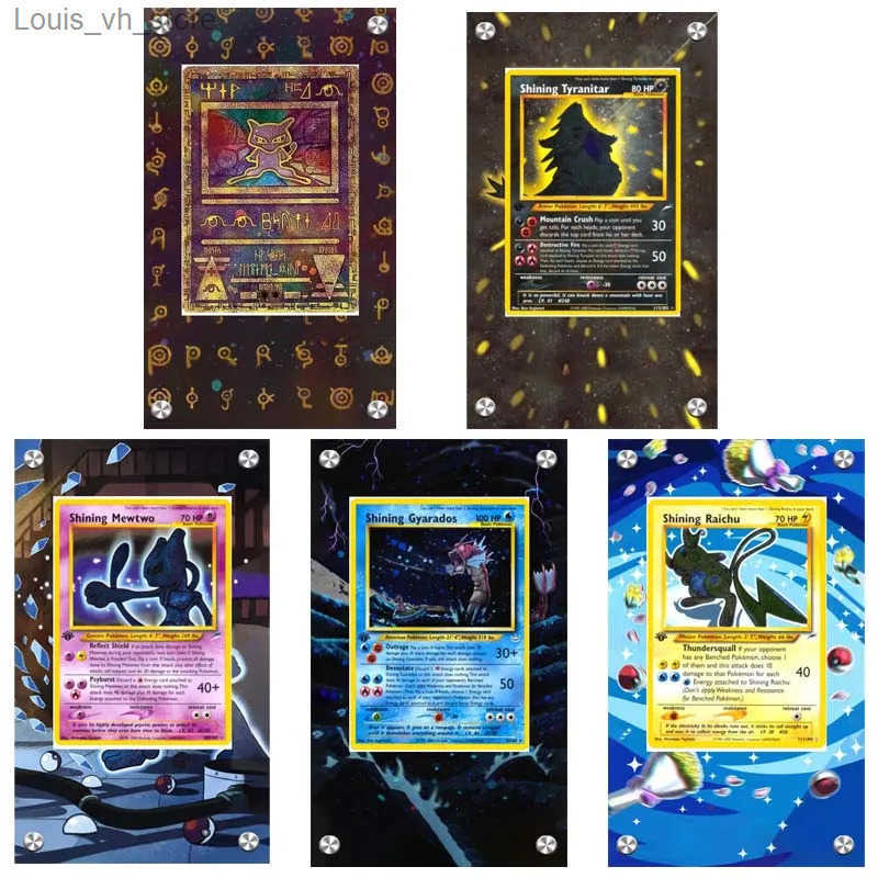 Anime 1996 1st Mewtwo Gyarados Acrylic Extended Painting Stuck Brick Game Collection Card Artwork Display Case 15x9cm L250610