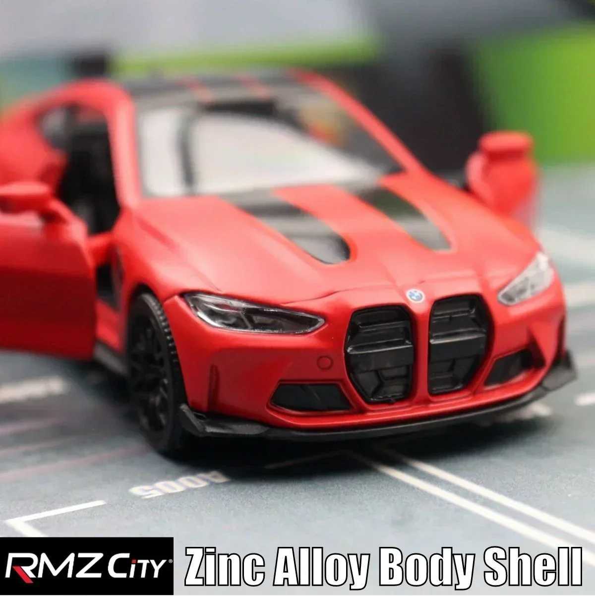 1/36 BMW M4 CSL G82 Sedan Toy Car Miniature Model RMZ CiTY Free Wheels Pull Back Diecast Alloy Collection Gift For Children Boy Z250611