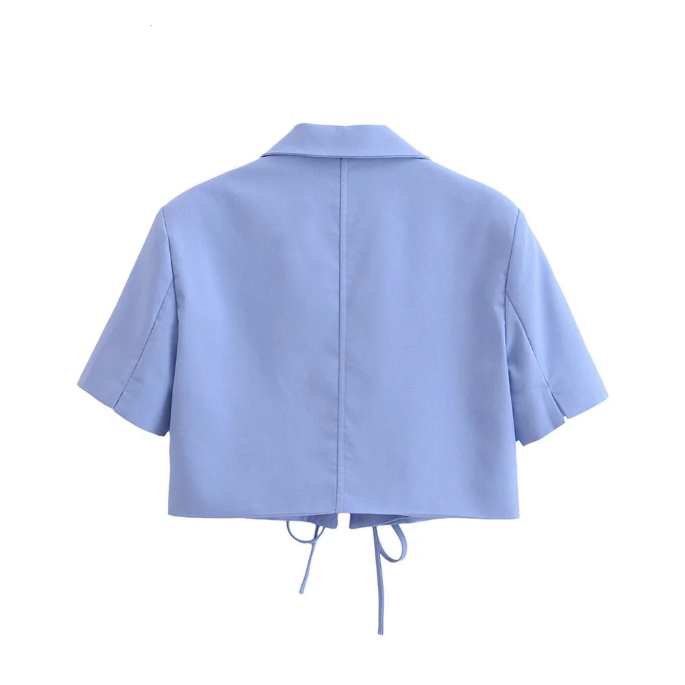 BMURHMZA Summer Product Womens Clothing Style Fashion Collar Short Sleeve Bow Decoration Suit Coat 250610
