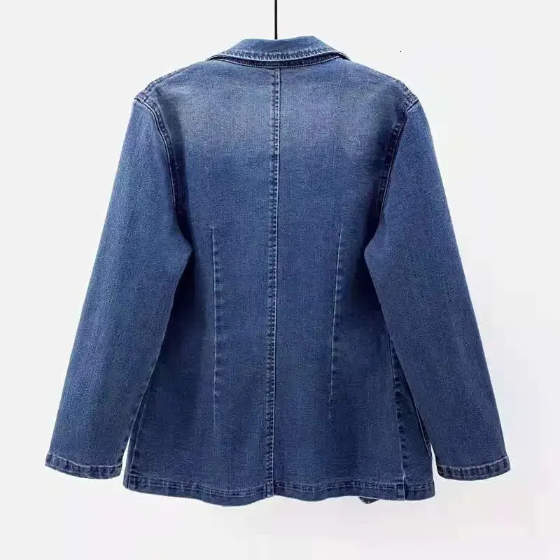 Spring Autumn Collection Denim Jacket Womens Slimming Cardigan Outer Wear Solid Color Top Trendy Silhouette Smoothers 250609