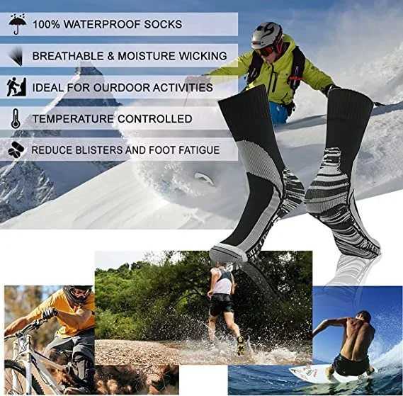 RANDY SUN Waterproof Socks Breathable Windproof Women Outdoor Sports Hiking Trekking Skiing Climbing Fishing Against Cold Waves Z250610