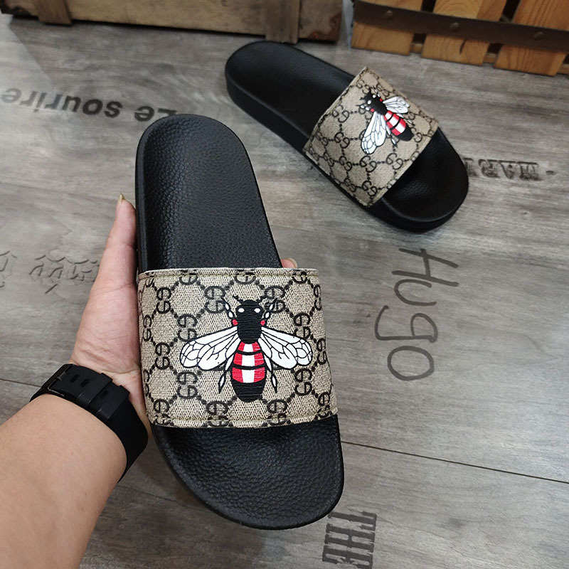 hot free shipping Designer Shoes for men outdoor sliders indoor summer slippers sport beach shoes classic womans casual vintage Scuffs black