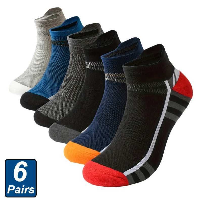 High Quality 6 Pairs Mens Sports Socks Casual Breathable Comfortable Running Man Socks New Plus size EU39-46 Z250610