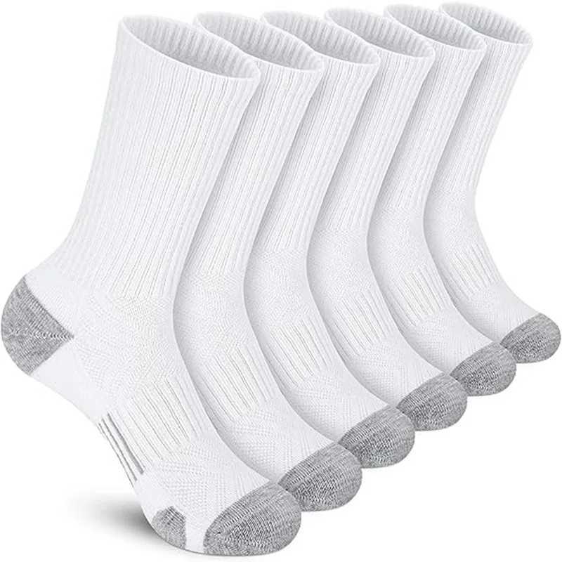 6 Pairs Mens Outdoor Gym Socks High Quality Comfortable Soft Cushioned Running Socks Breathable Large Size New Style EU39-46 Z250610