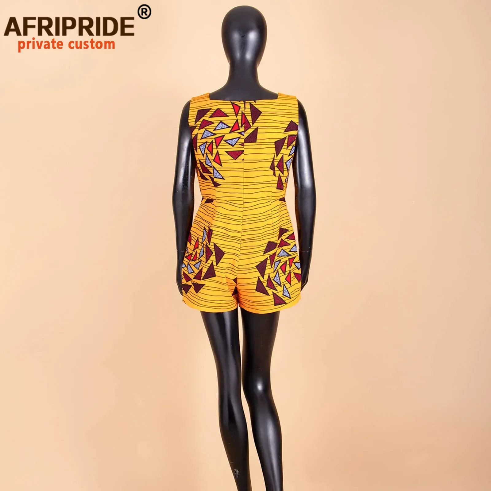 African Fashion Playsuits for Women AFRIPRIDE Tailor Made Plus Size Prime Sleeveless Casual Cotton A1929003 250609