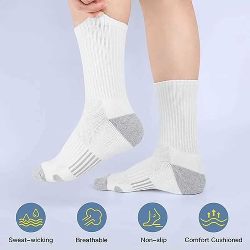 6 Pairs Mens Outdoor Gym Socks High Quality Comfortable Soft Cushioned Running Socks Breathable Large Size New Style EU39-46 Z250610