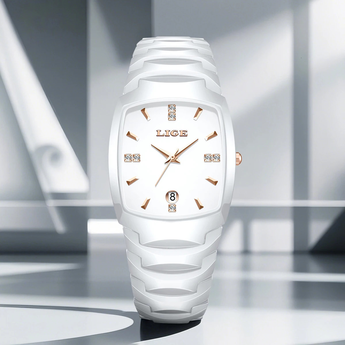 LIGE Fashion Woman Watch Simple Elegant Stainless Steel Casual Quartz Watches for Women Calendar Ladies Romantic Gift 250606
