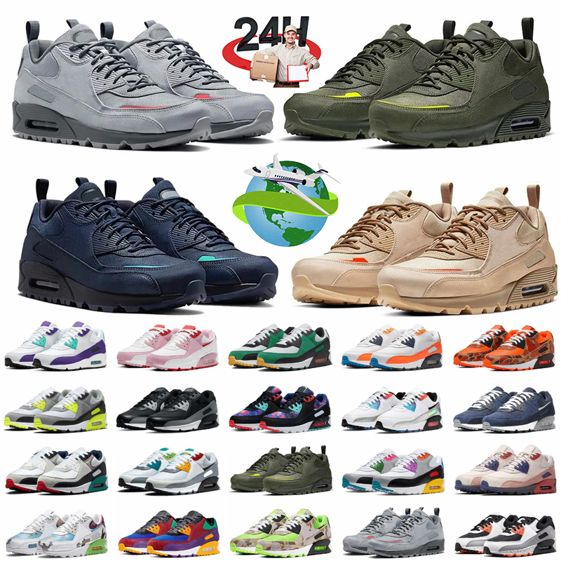 Designer 90 shoes Running Sports Shoes Triple Wolf Grey Polka Dot Total Laser green Runner Hyper Grape Royal Women Trainer Sneakers