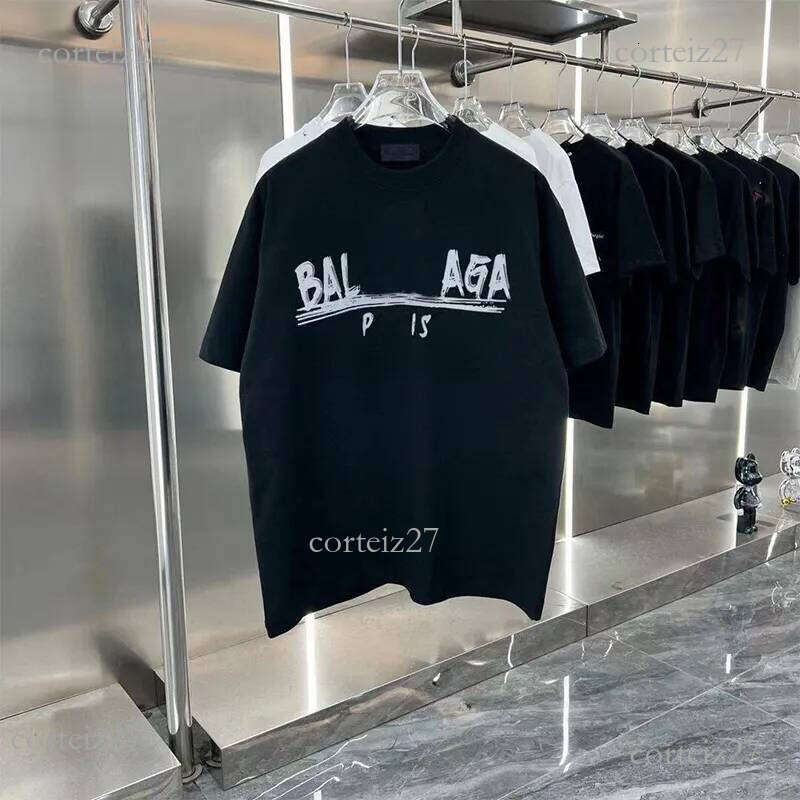 baleniagaly shirt Designer Brand Tees T Shirts Pure Short Sleeve Shirt Simple Letter Printed Summer Men Clothing 206