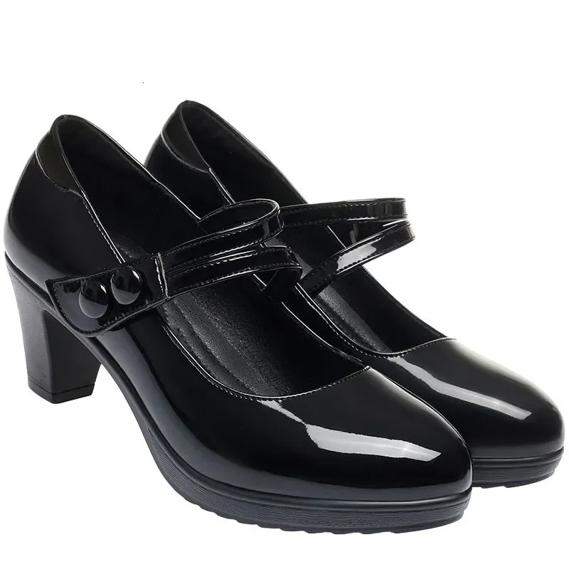 Women Fashion Round Toe Spring Autumn Red High Heel Shoes for Office Lady Classic Comfort Street European Stylish Pumps A03 250609