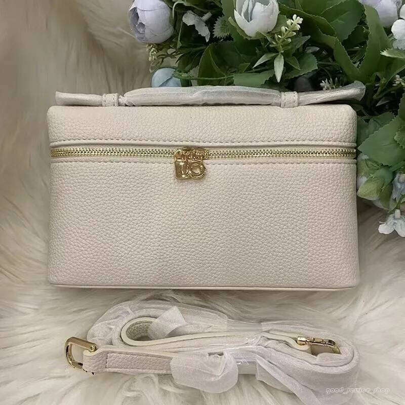 Designer Lunch Box Top L19 Lorolies Pianoly women bag Pouch Women's Shoulder Extra Pocket Leather Double Zipper Oblique Makeup Tote Bag Ostrich Print 392