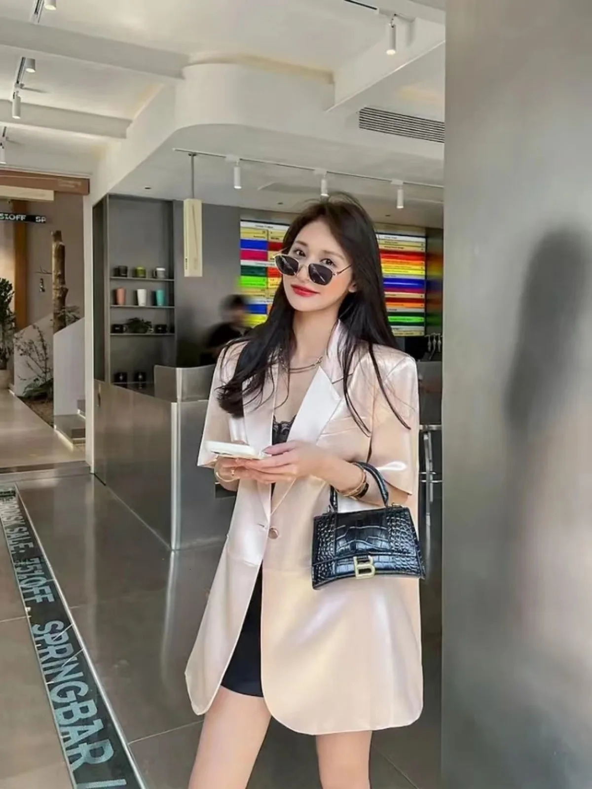 y Short Sleeves Blazers Women White Black Suit Summer Thin Jacket Office Ladies Tops Highend Blazer Mujer 250610