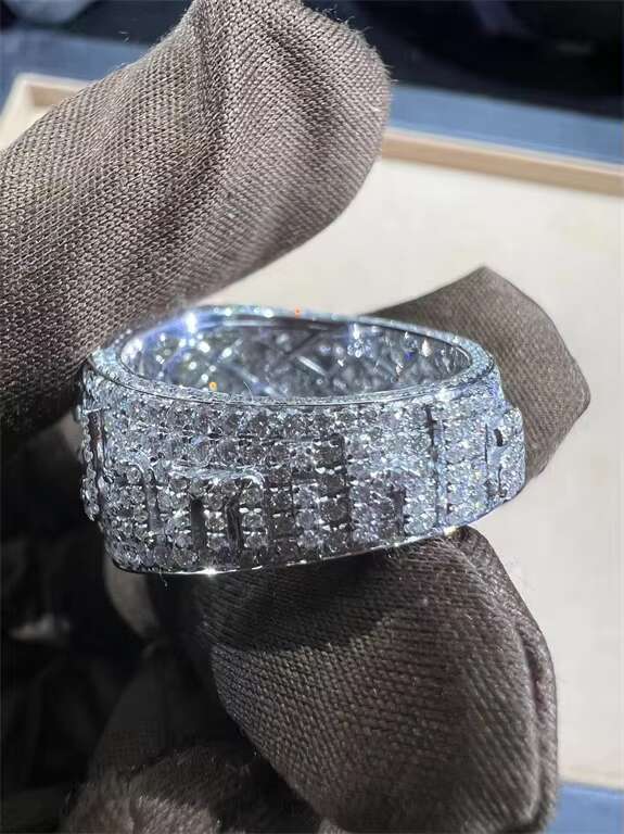 VVS Moissanite 925 Sterling Silver Custom Ring OED Mens Diamond Rings