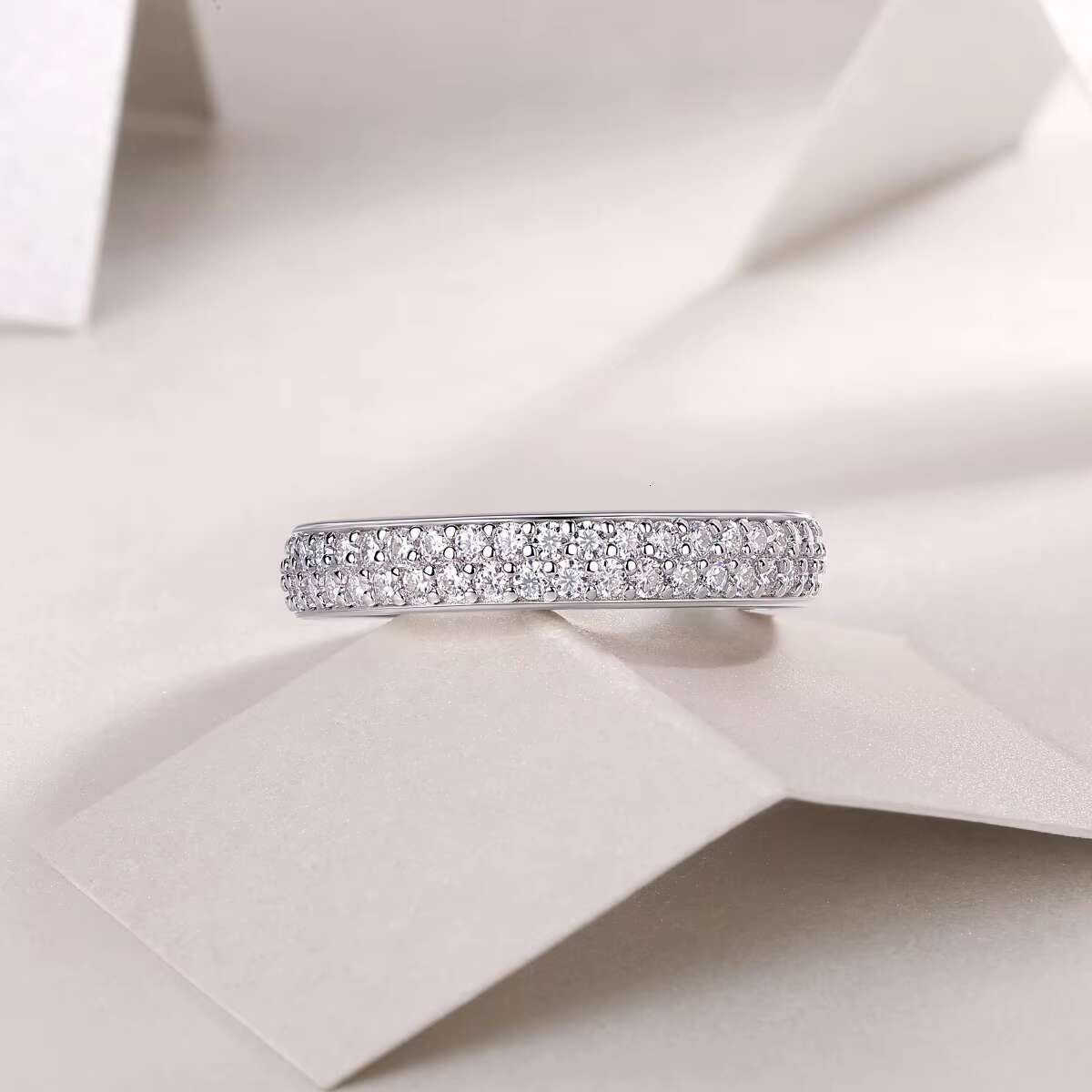 High Quality Diamond Moissanite Rings Customized Women Luxury Fashion Romantic Sterling Silver Ring 925