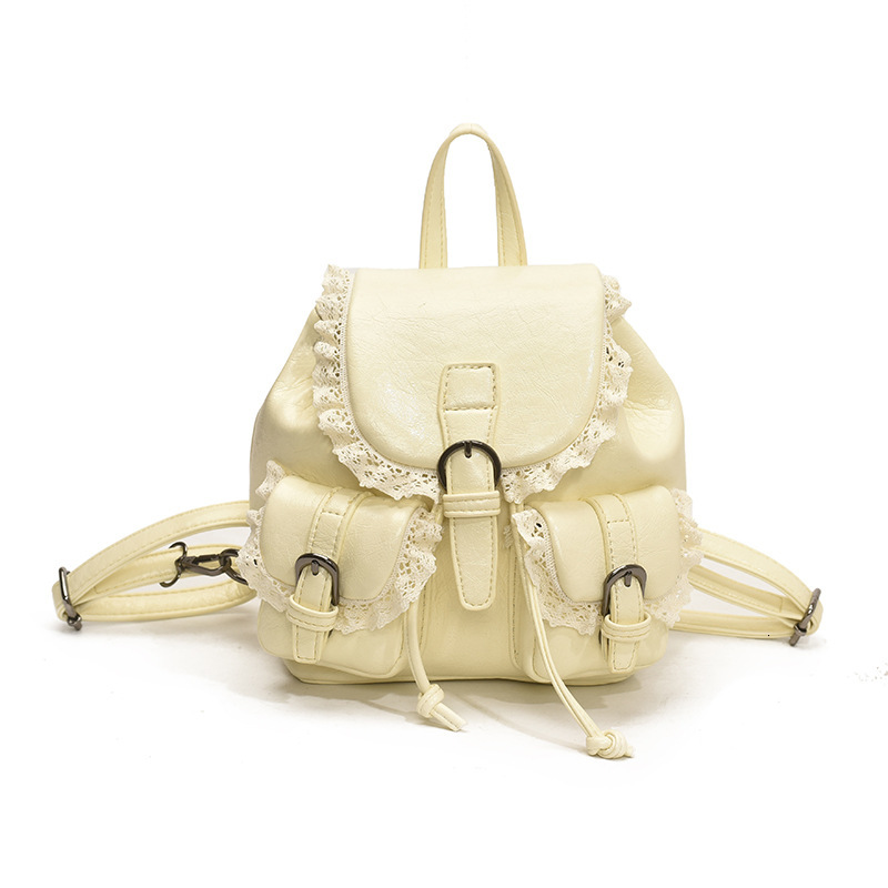 Free shipping designer Fashionable Small Backpack 2025 High-end Lace Trim Niche Design Creative Backpack Korean Style Internet Celebrity Women Bag