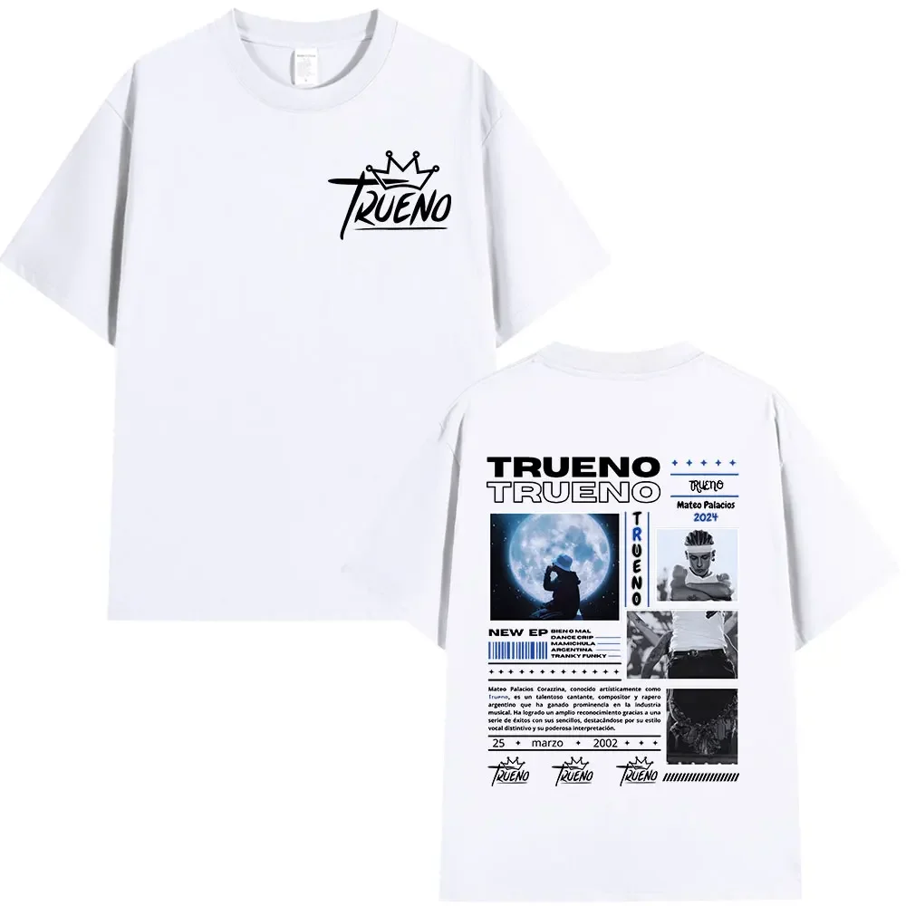 Rapper Trueno Album Tour Merch Designer T-shirt Men Women Clothes Fashion Short Sleeve Tee Shirt Streetwear Cotton Loose T-shirts Unisex