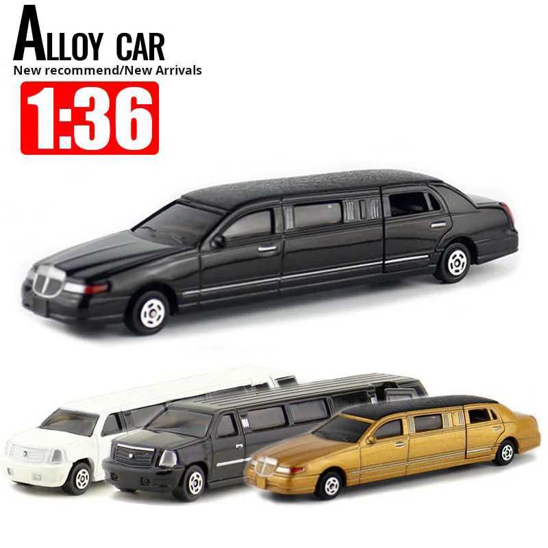 Diecast Metal Toy Vehicle Model Stretch Lincoln Limousine Luxury Educational Car Collection Gift Kid Doors Openabl Z250611