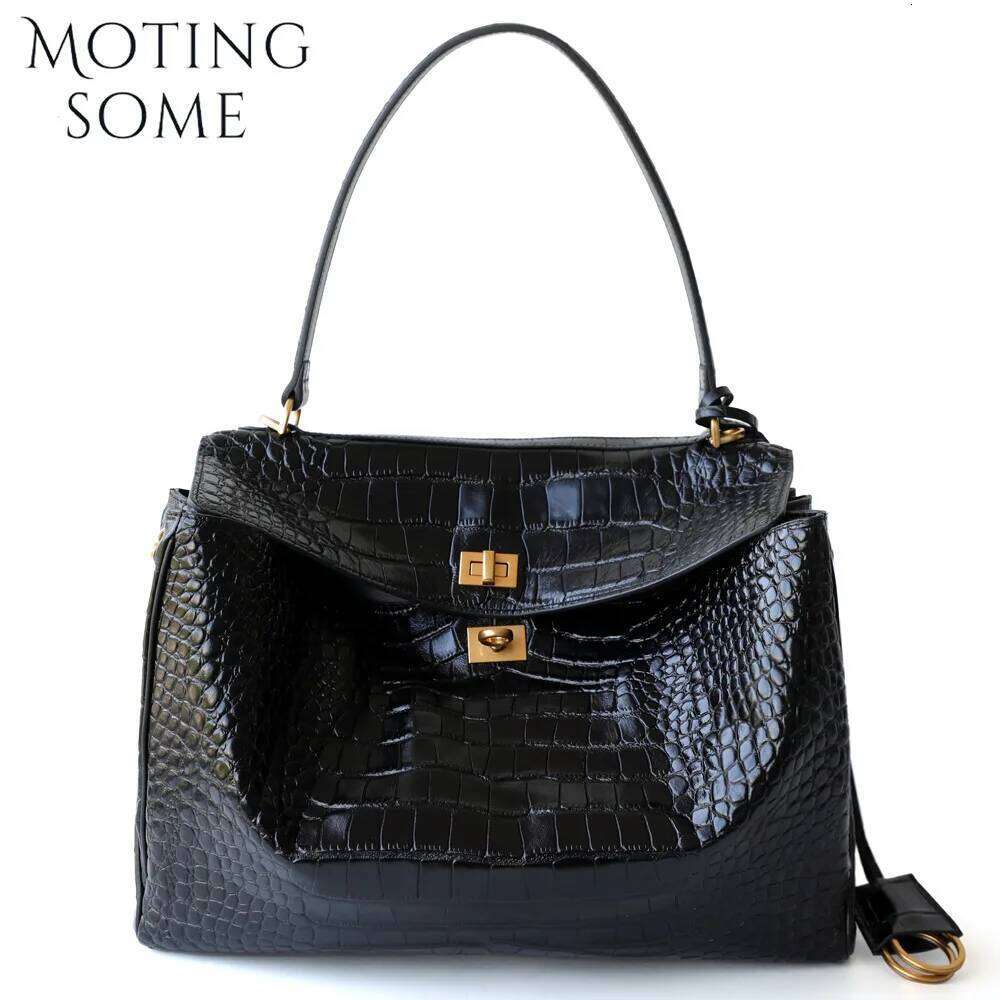 Motingsome Alligator Woman Bags Tote Lady Genuine Leather Shoulder Designer Crocodile Print Messenger Bag