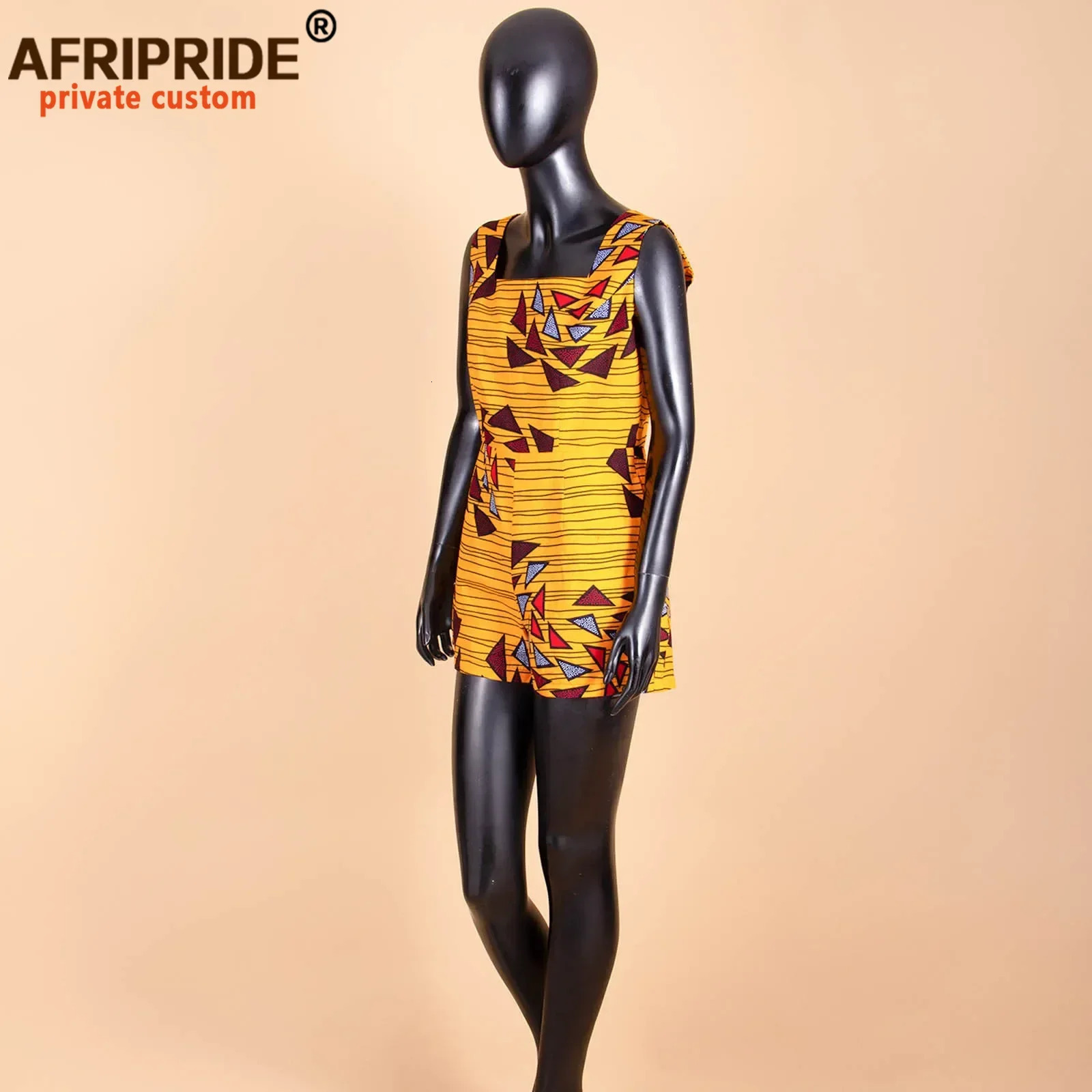 African Fashion Playsuits for Women AFRIPRIDE Tailor Made Plus Size Prime Sleeveless Casual Cotton A1929003 250609